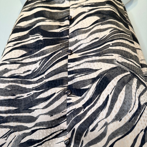 Nine West | Zebra Print Y2K Vibes Spaghetti Strap Jacquard Satin Cami Tank Top - Picture 8 of 15